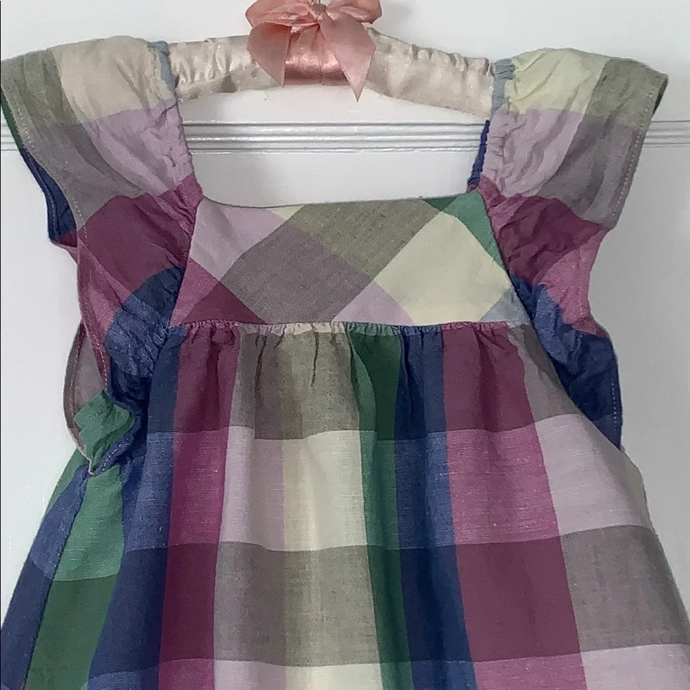 GAP Square Check Sundress 3 EUC Blue Green Purple